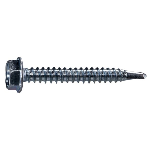 Midwest Fastener Self-Drilling Screw, #10 x 1-1/2 in, Zinc Plated Steel Hex Head Hex Drive, 25 PK 36026